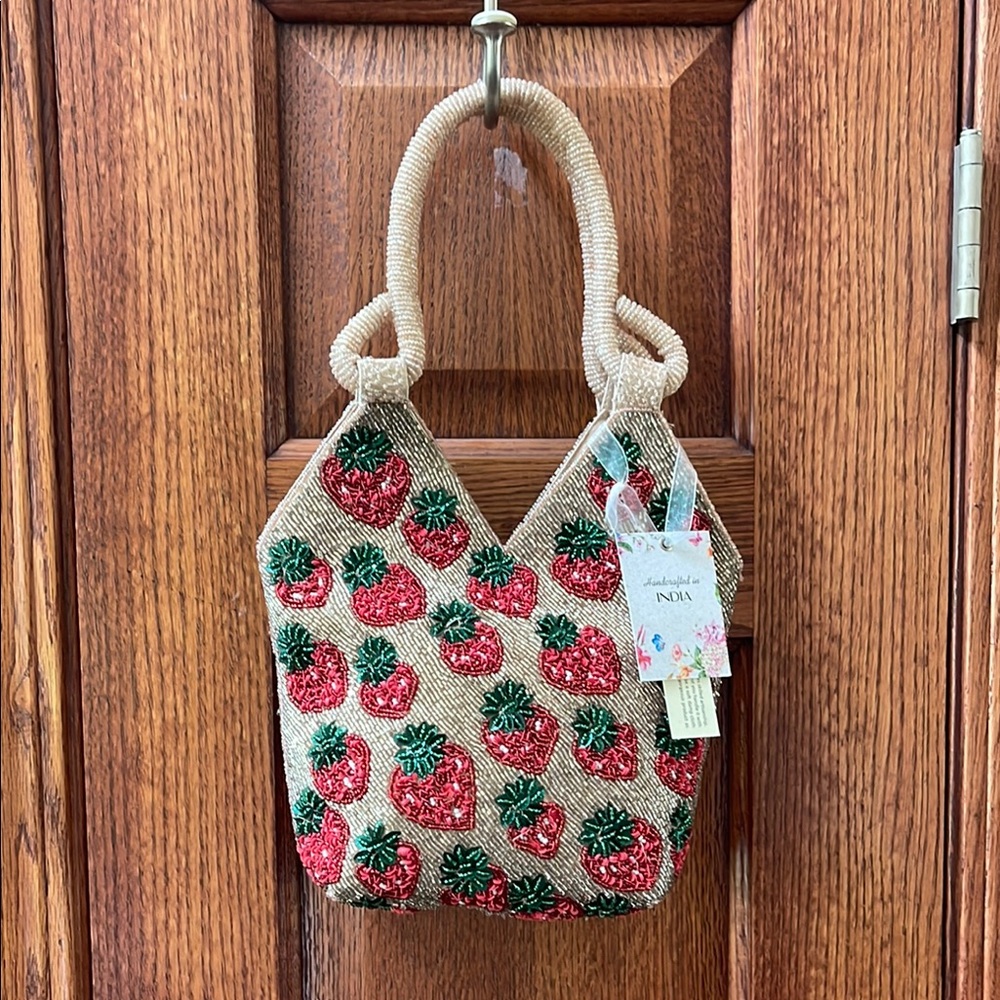 Viral Strawberry Beaded Bag